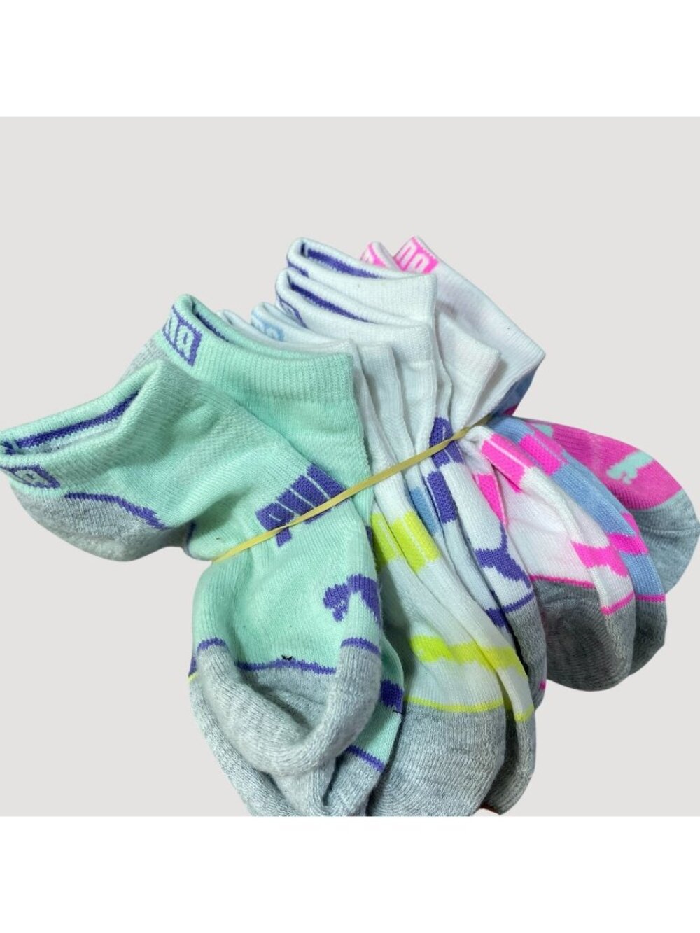 NNWOT Puma  9 Pairs Girls Ankle Socks Multicolor